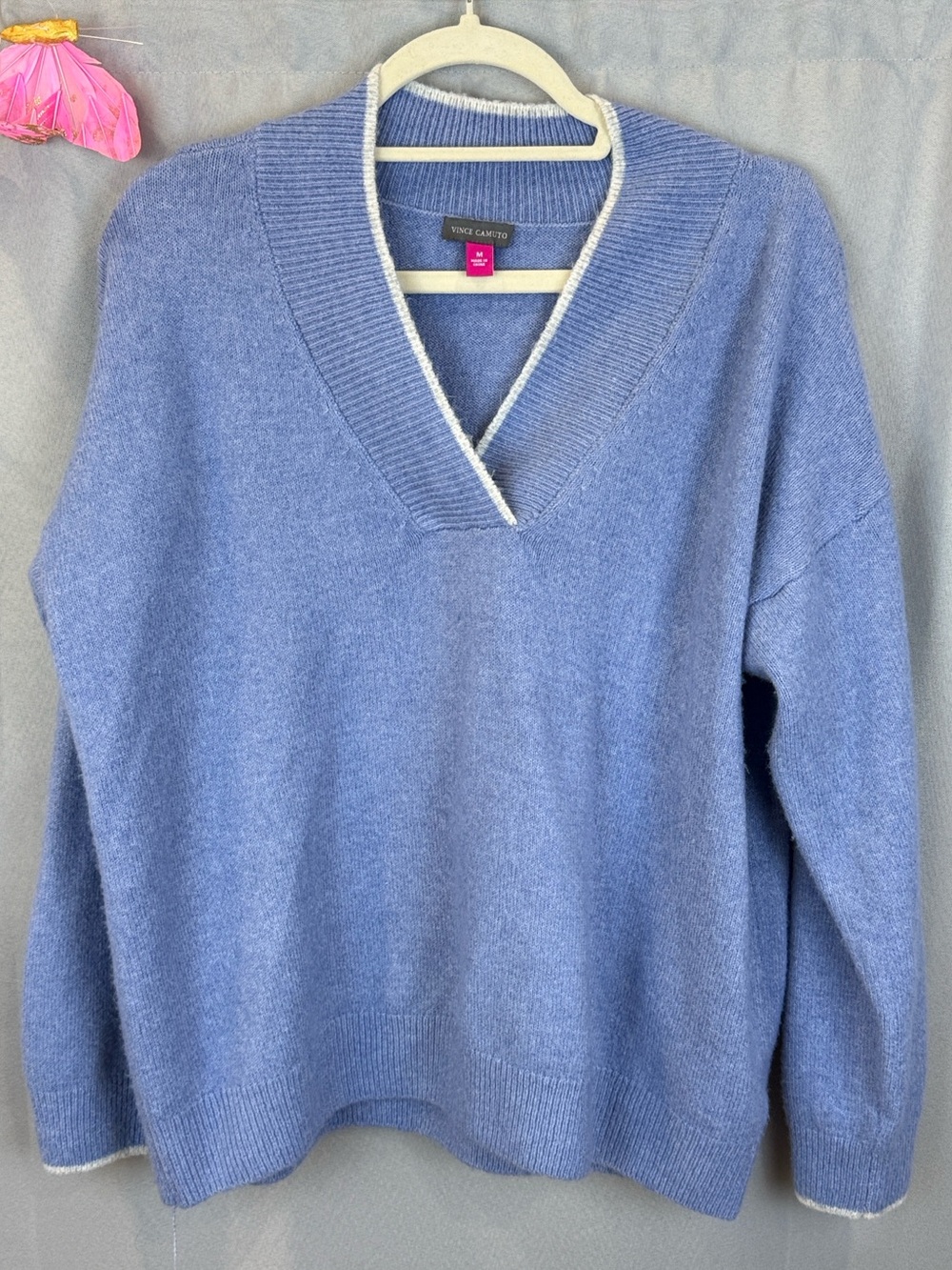 Vince Camuto Tipped Criss Cross Cozy Sweater- Size Medium